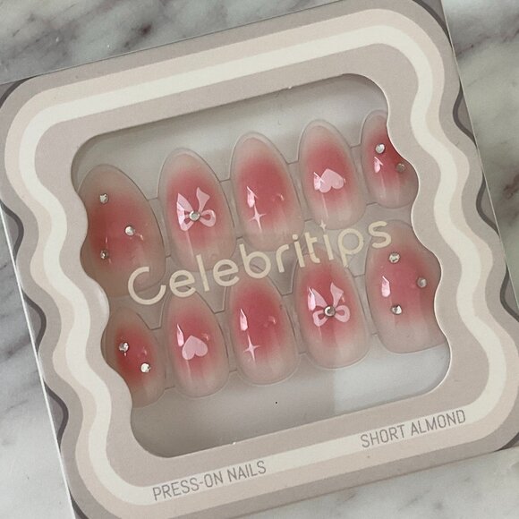 ☕ Celebritips Coffee Date Short Almond Shaped Press-On Nails - Picture 3 of 6